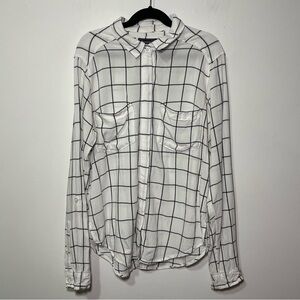 Abercombie & Fitch women's White and Black Checkered flannel Shirt in size XS